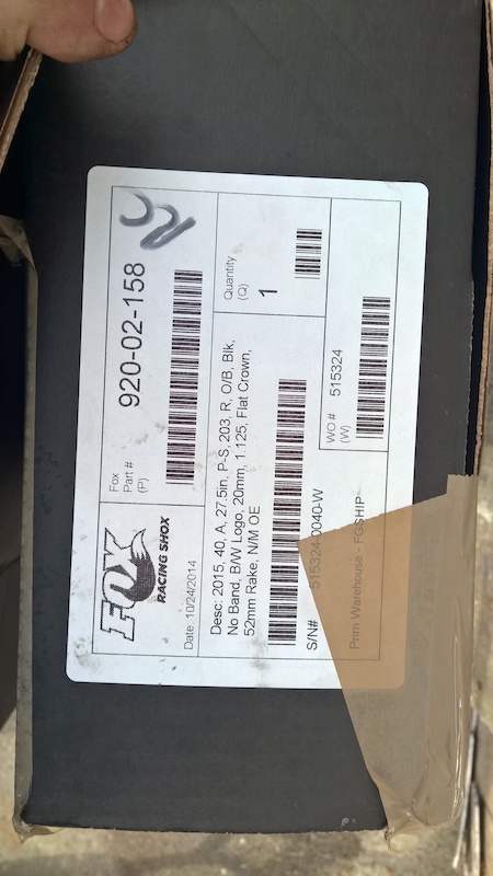 2015 Brand New 650B Fox 40 O/B Coil