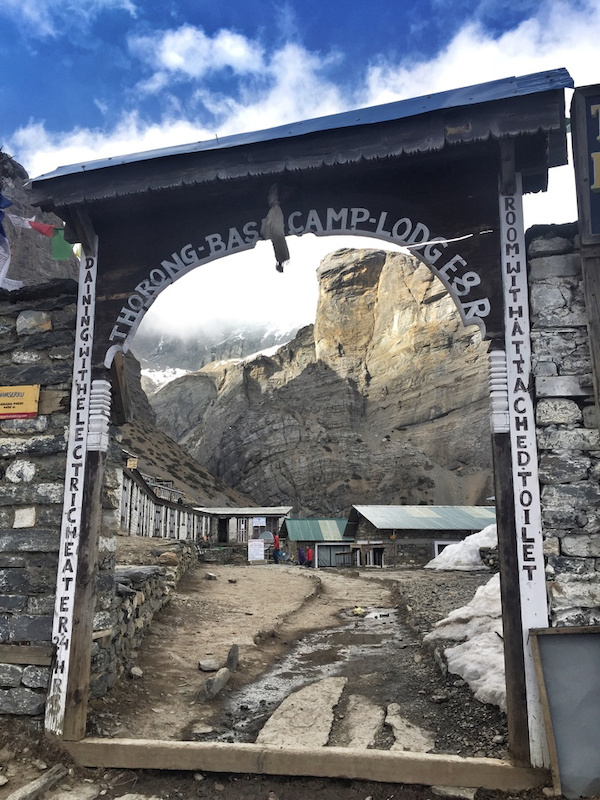 The gate to Thorung Phedi - 4500m above.