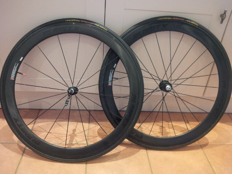 2015 Planet X R50 carbon aero 50mm tubular with tubs 11 sp For Sale