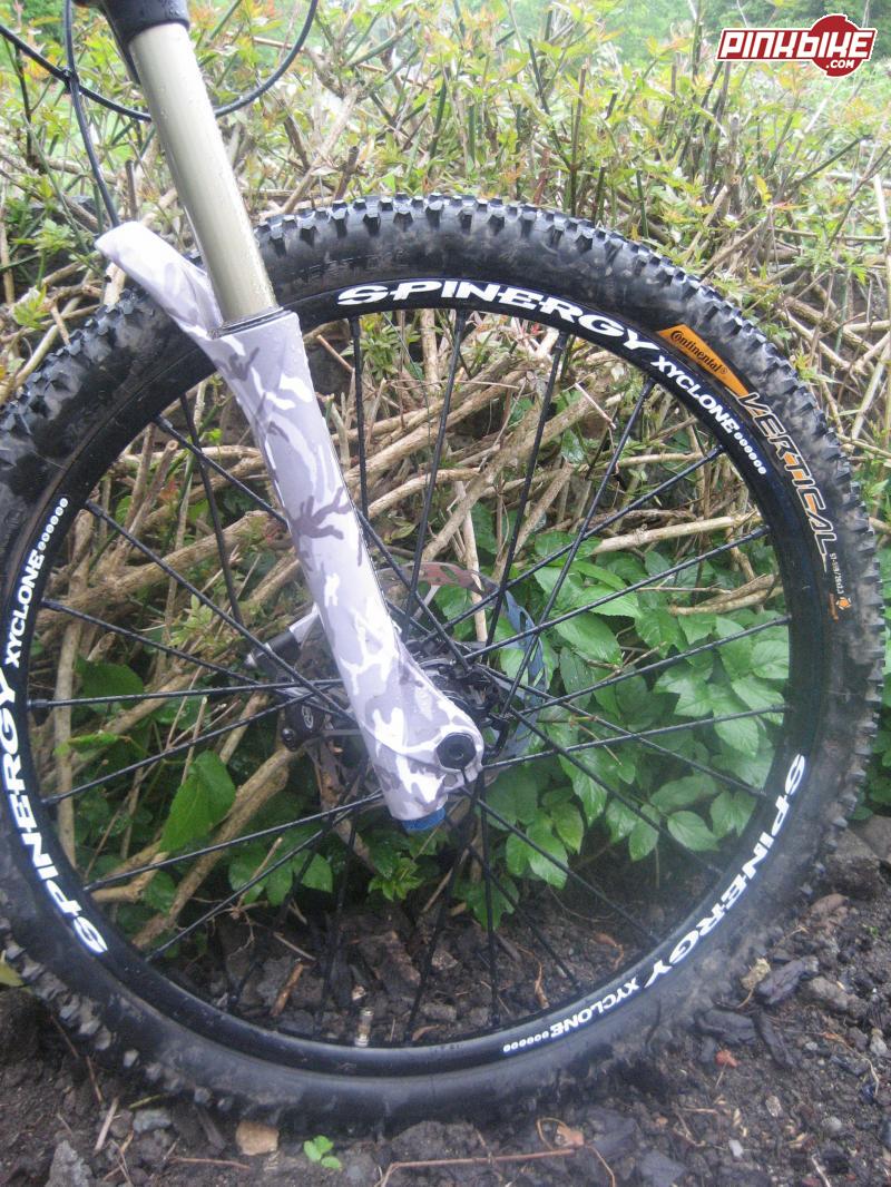 My new spinergy xyclone enduro front wheel with 20mm bolt through