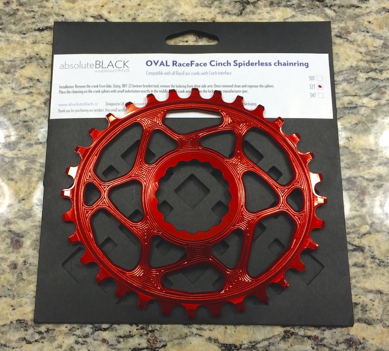 Straight from Poland ... AbsoluteBlack Oval 32t RaceFace Cinch direct-mount chainring