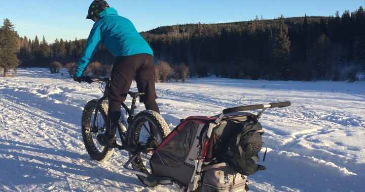 Winter Fat Biking with a Kids’ Trailer on Skis