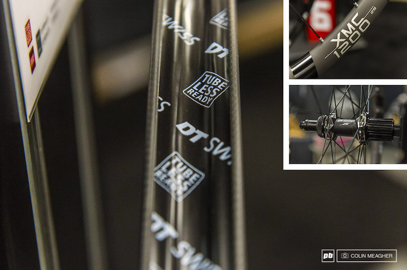 DT Swiss has their new carbon rimmed XMC 1200 wheels available for the masses. These are available in both 27.5 adn 29 sizes, boosted and non-boosted, and feature a proprietary tubeless rim tape, straight pull spokes, 24mm innner rim width hookless carbo hoops, and 240 level hubs (i.e. the rear hub engages with DTs legendary 36 point ratchet system). The wheels also come with a Shimano centerlock rotor or a 6 bolt rotor options as well as boost and non boost options. There is a 110kg (242.5lb) system weight limit, so clydesdale class riders will either have to either skip a few beers, go on a diet, or look elsewhere.