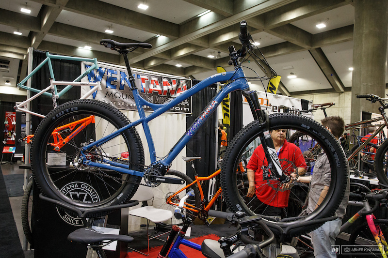 Ventana had their own aluminum 27.5 plus bike, which they are offering with custom geometry, hand built in Rancho Cordova, CA. (a glimpse of Sherwood Gibson, Ventana founder and brain trust)