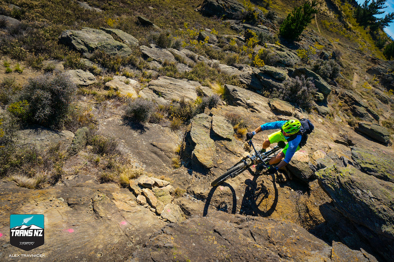 Riders had to take thyme to focus for the challenging slab rock terrain of Day 4 in Alexandra.