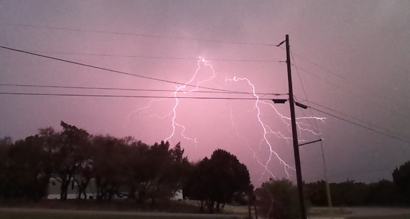Lightning from the storm last night...I took this from my front porch...