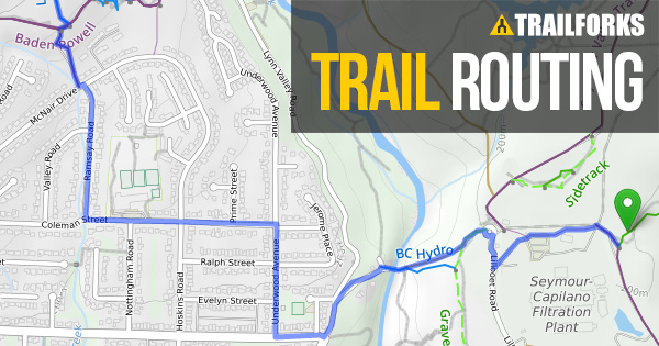 Trail routing along roads