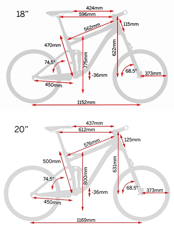 18 bike frame size