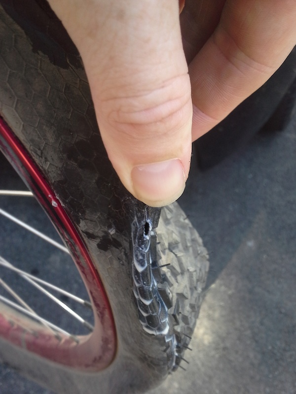 nasty impact, luckily on right at the end of the ride as I bombed into the car park