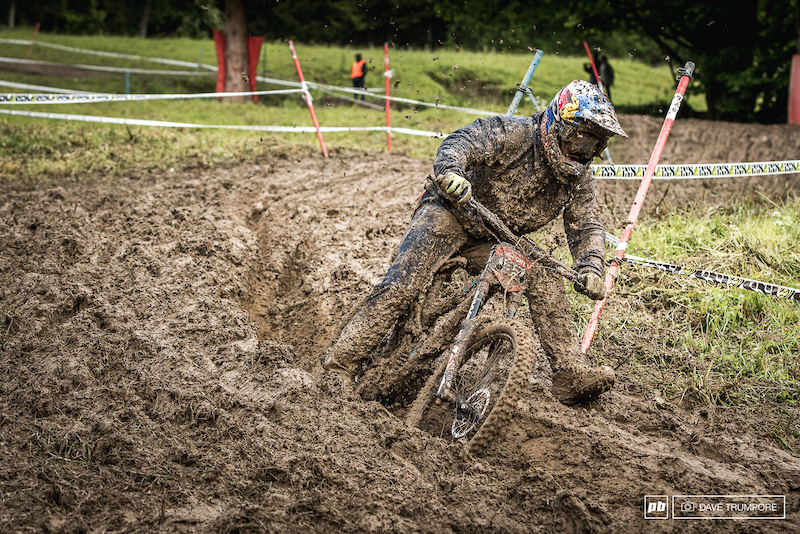 Marcelo goes full moto, wishing he had a throttle though to get across the boggy bits lower down.