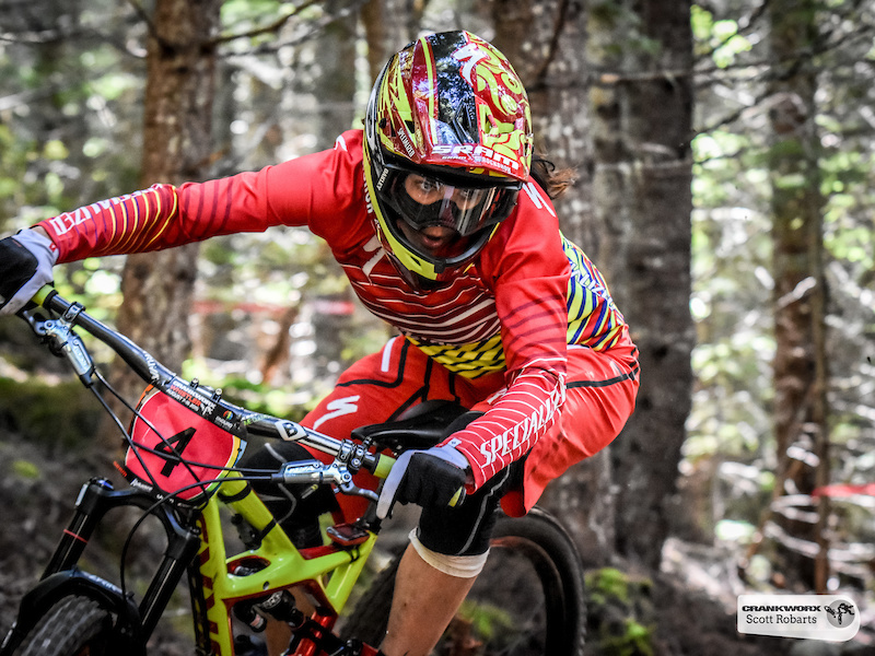 Anneke Beerten of The Netherlands races in the SRAM Canadian Open Enduro Crankworx Whistler 2015. Photo by Scott Robarts .