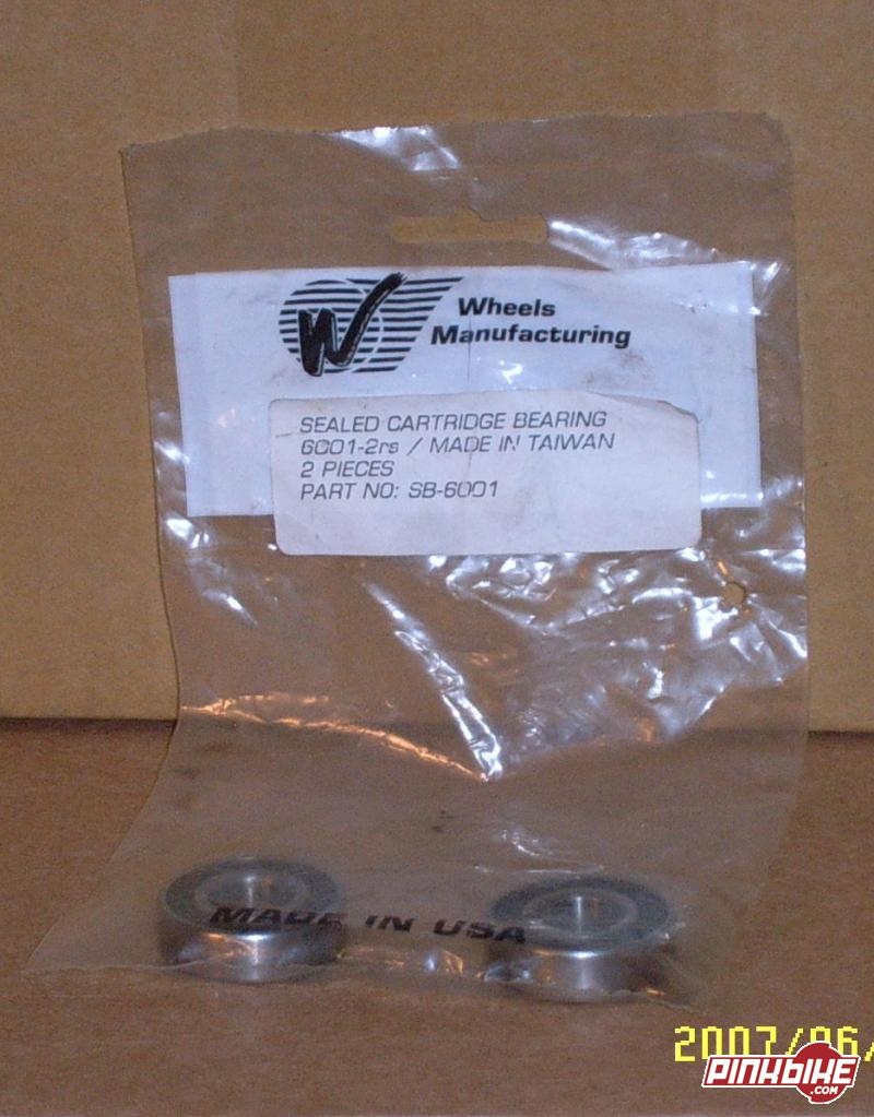 Wheels Manufacturing
Sealed Cartridge Bearings
6001 2rs
Never Opened