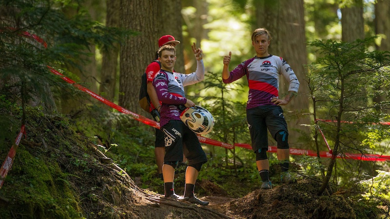 Jese Melamed and Remi Gauvin SRAM Canadian Open Enduro presented by Specialized Crankworx Whistler 2016. Photo Sean StDenis