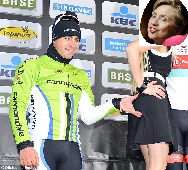 Marl Pagan lost a DH race to hillary wank because his hardtail was too long. so he grabbed her butt.