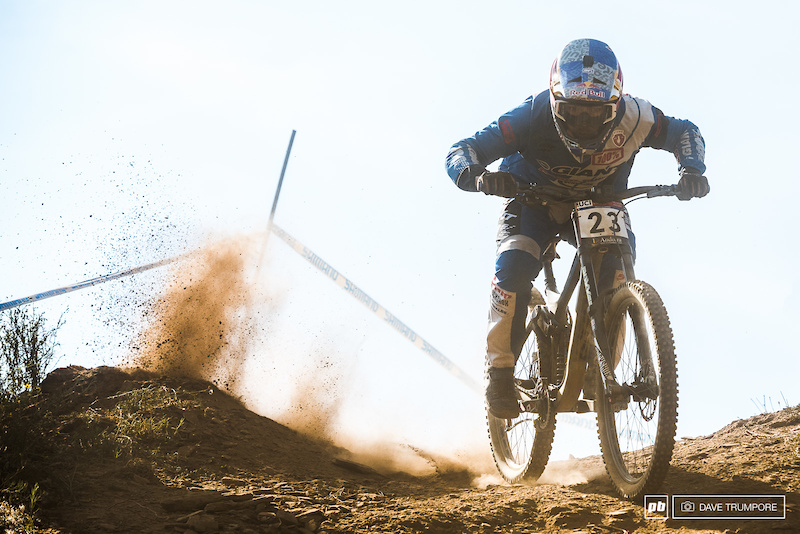Marcelo Gutierrez powers through the dust for 6th. Just a half second from off the podium.