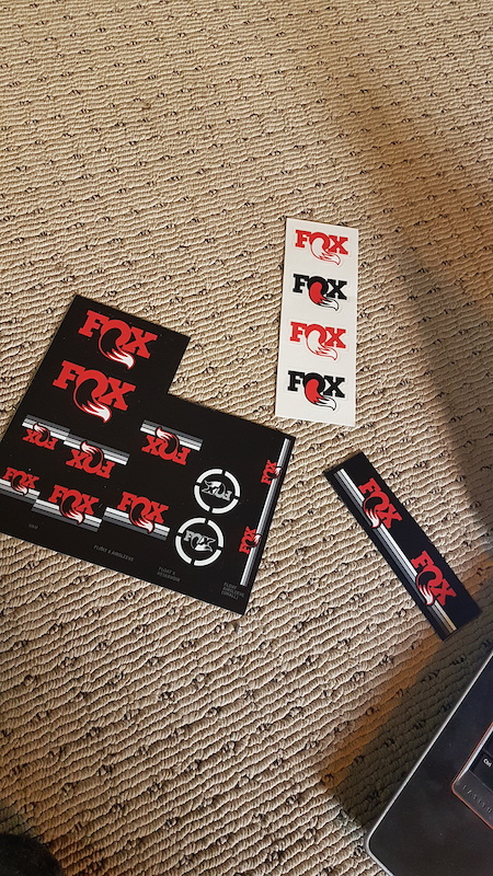 2016 FOX suspension sticker sheet  red