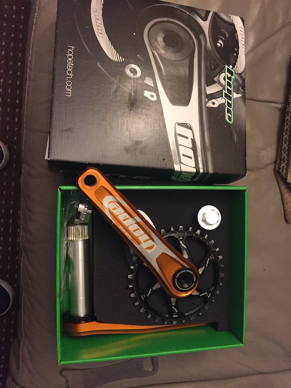 Hope Rx Chain Set 2016 Hope Chainset in Orange 175mm with Chainring & BB For Sale