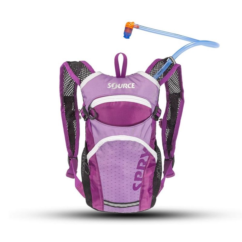 It's fun, it looks good and it's functional: The SPRY Hydration Pack for Kids - small to medium size - has a separate compartment for the 1.5L Widepac Hydration System (included), two zippered pockets for snacks and other essentials, and external cargo space for a jacket.