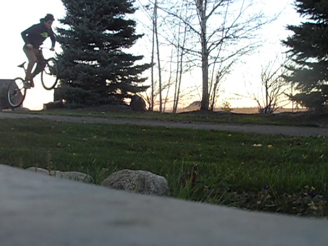 really bad quality picture of me perfecting my bunny hop today. just need to get the back tire a little higher