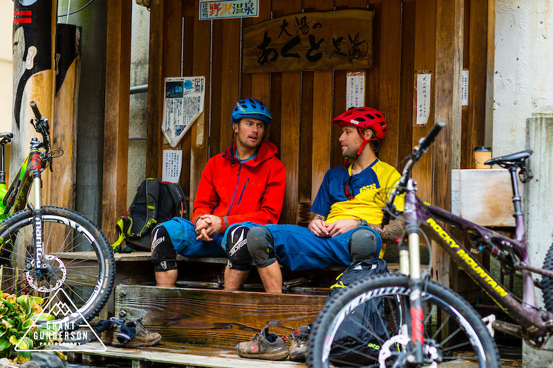 KC Deane, Geoff Gulevich mountain biking in Nozawa Onsen