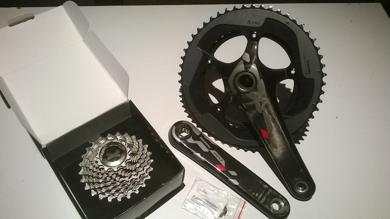 2014 Sram Red Carbon Road Crank with Red XG1090 Cassette