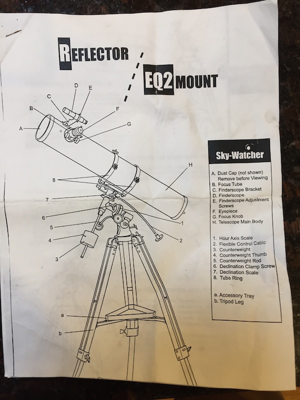 2003 Skywatcher 1145 reflector telescope &amp; EQ2 mount