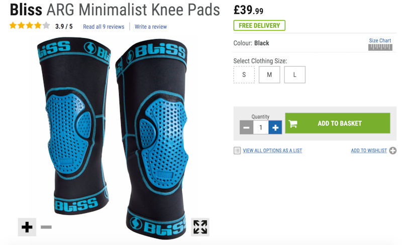 2016 Bliss ARG Minimalist Knee Pads