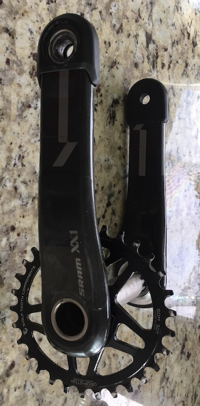 2016 SRAM XX1 carbon crankset with 2 chainrings