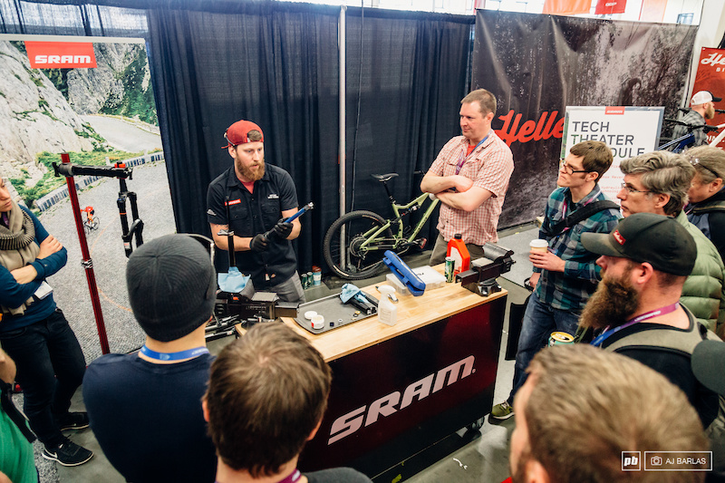 SRAM were on hand conducting a number of quick workshops. They had a solid audience.