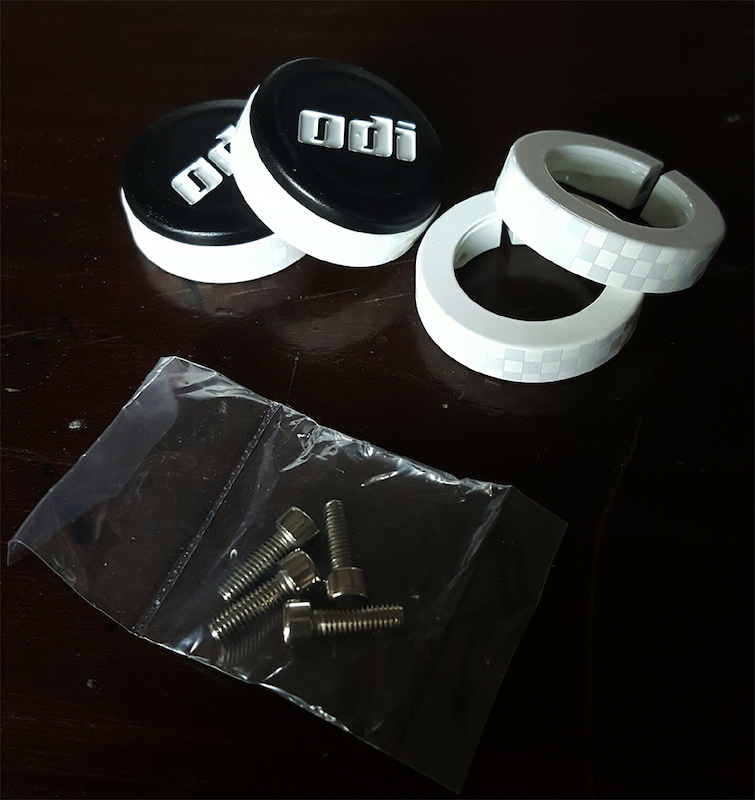 2017 VANS ODI White Check Clamps Lock Jaw Bar Ends