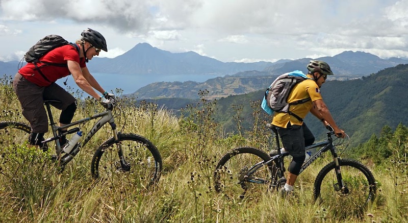 Starting off our ride with Atitlan far below