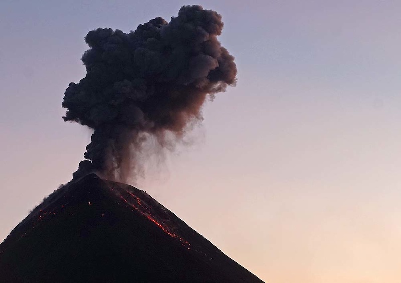 Just as soon as you think it can t get any better the sun starts getting closer to the horizon. It backlights the ash and volcanic debris and colours become saturated beyond description