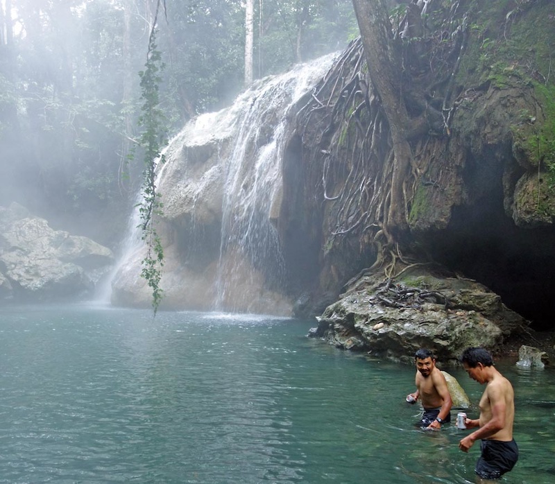 Hot springs at El Estor near the Rio Dulce Caribbean coast.