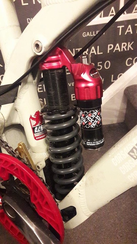 House pics from the seller/trader in my case. (as it was when i got it) 

My corsair Maelstrom with stiffer spring (made a world of difference putting a 425lbs spring compared to the 250lbs standard roco spring that was on it.

Switched the bars for some red 780mm ones.

I have a 32t chainring coming although i doubt it will fit/work due to the whole bash guard/roller and upper pulley thing (these types of frames require a certain number of teeth for front chainring so 32 might be too little for it, 

Worst case i needed one for my 24 le toy anyway so it'll just go on that if all else fails.

got a 34 - 11t cassette coming for it. (I ride uphill all the way to the trails i ride so this is necessary for me.)