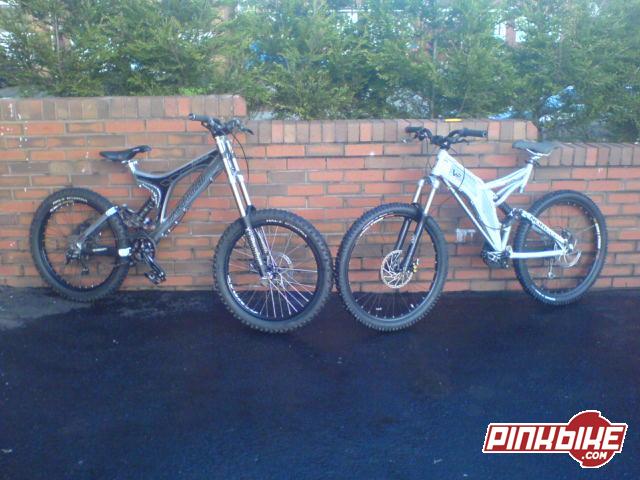 me and my mates dh/freeride bikes
(mines on the right and needs some bombers on it)