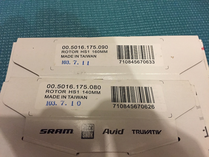 SRAM HS1 Rotors 160/140mm For Sale