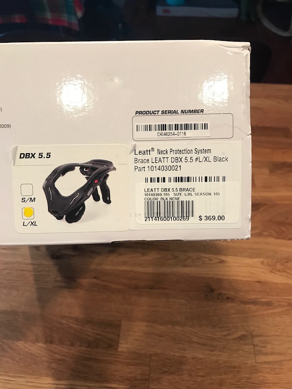 2016 Leatt DBX 5.5 neck brace in box with tags