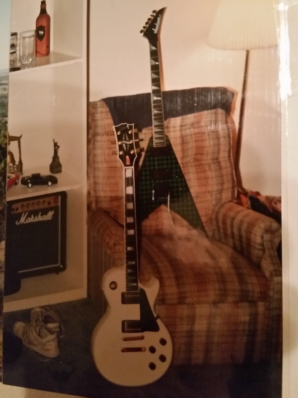 @spencer666 
Some of my past guitars. Les Paul Custom and Jackson King V. Got the Jackson from working for a company (IMC) that bought Charvel / Jackson back in the late 80's. Used the money I got from insurance from cutting my thumb in half on a table saw. Sweet reward!!