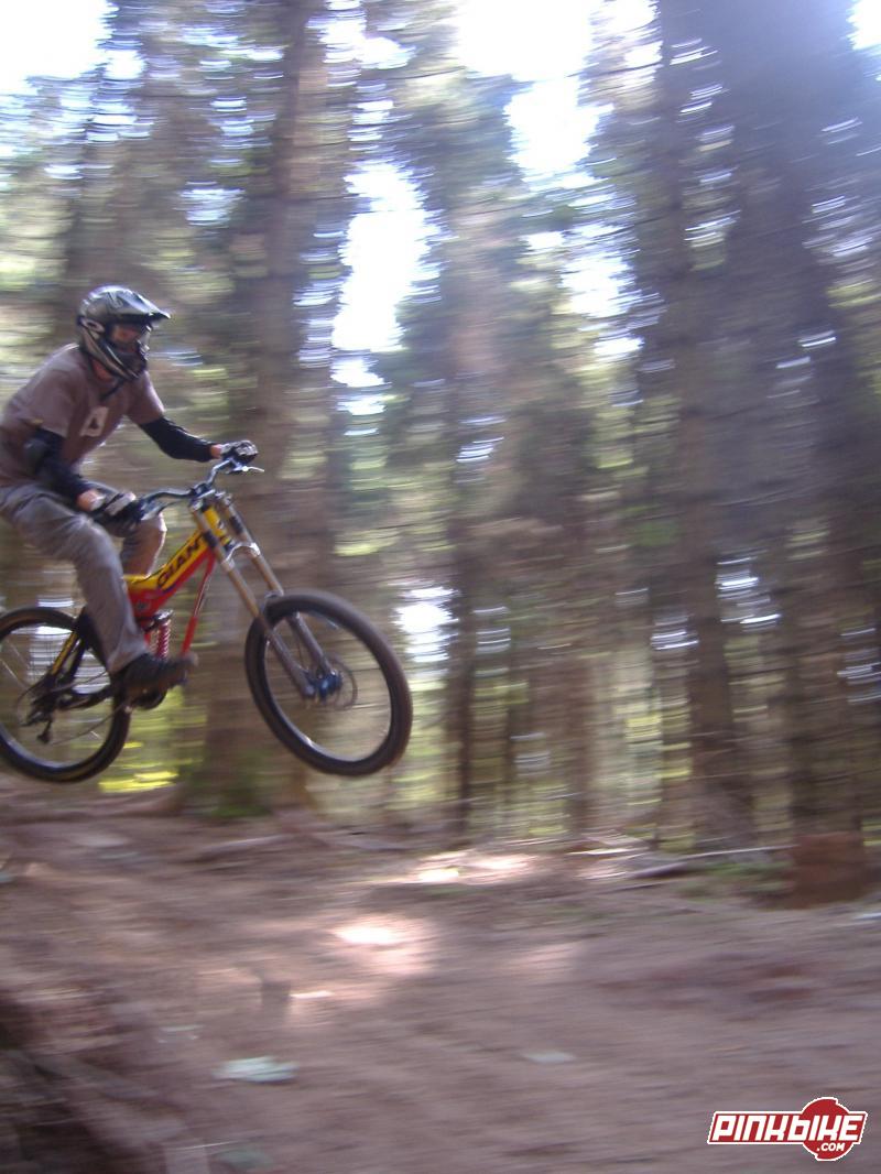 My first attempt at a panning shot, small jump into berm.