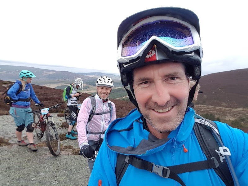 Waiting at top of downhill for start of stage 1, Scottish Enduro