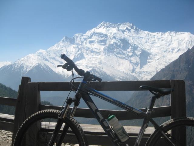 Close view from ghyaru view point during the ride to Annapurna circuit Hey Buddy what i found on the trails.... ? ???????????????????? #mtb #mountainbiking #uphill #downhill #annapurnamtb #annapurnacircuit #dhaulagiri #mustang #thorongla #awesomemtb #mtbtrips #mtbtrails #nepal #himalayas 
www.mysticlandadventure.wordpress.com