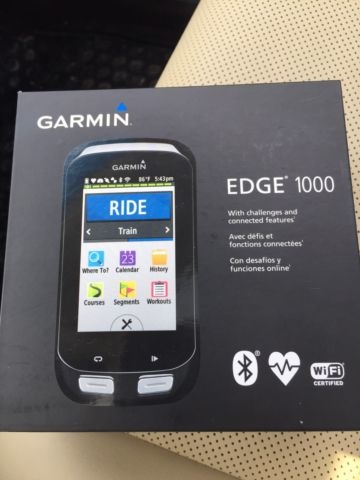 2017 Garmin Edge 1000 Bike GPS Bundle w/Heart Rate Monitor)