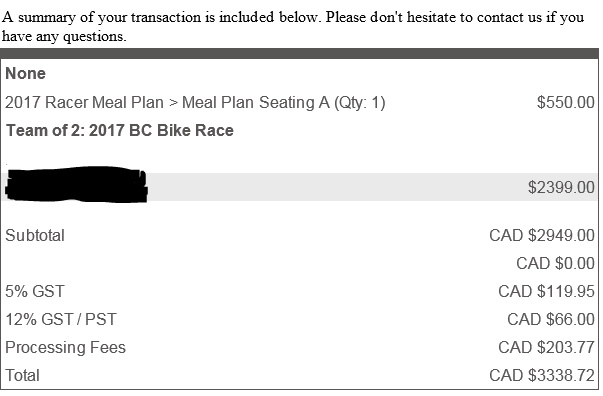 2017 BC Bike Race Entry