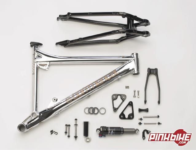 Commencal Meta frame in all its pieces.
