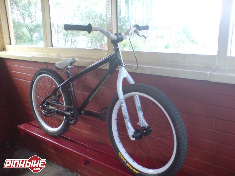 My bike with its new forks and bars in train station (what do u think )