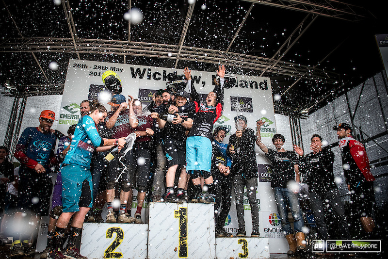 The fastest teams at the Emerald Enduro making it rain in an otherwise dry day.
