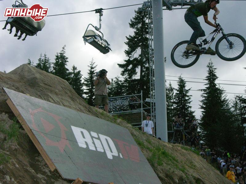 X-up done off the Launch/drop at the Whistler Slopestyle, Crankworx