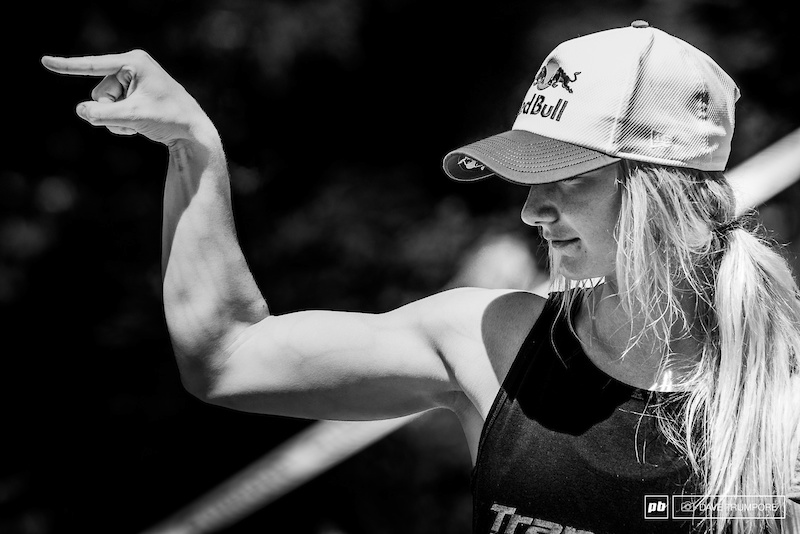 Tahnee Seagrave and the gun show point out the quickest route to the beach,
