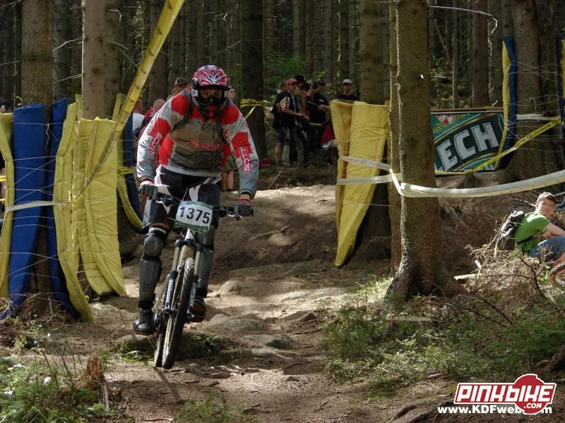 It's me during the dh contest at XI Lech Bike Festival (photo from www.rowerowakraina.com)