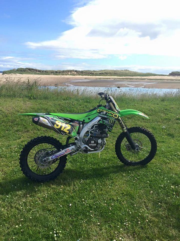 2012 KX450 out on the beach
